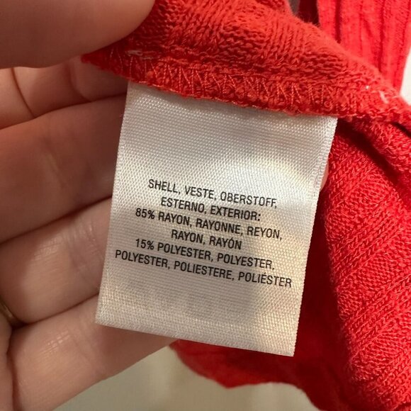 Anthropologie Maeve Ribbed Sweater Winterscape Peplum Cowl Neck Orange Medium - Picture 6 of 8